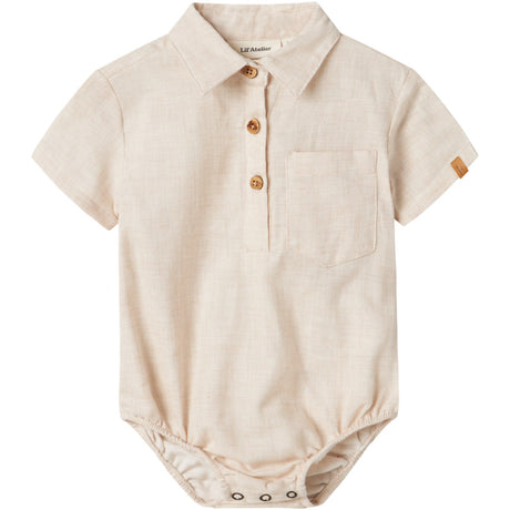 Lil'Atelier Bleached Sand Tarou Loose Skjorta Body