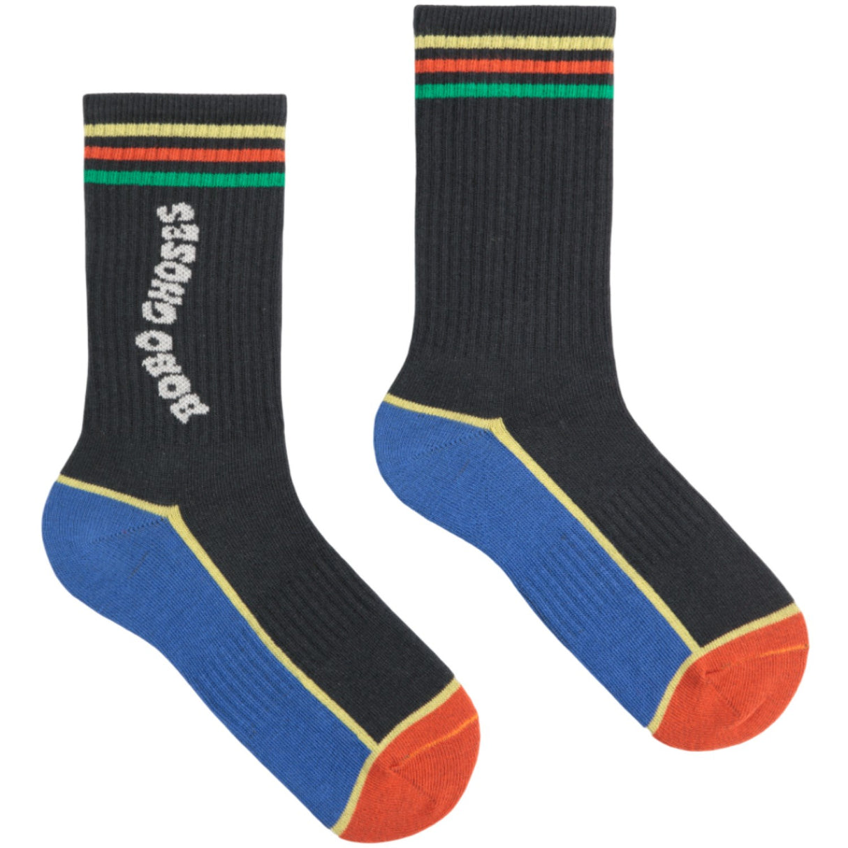 Bobo Choses Dark Grey Färg Block Lång Strumpor