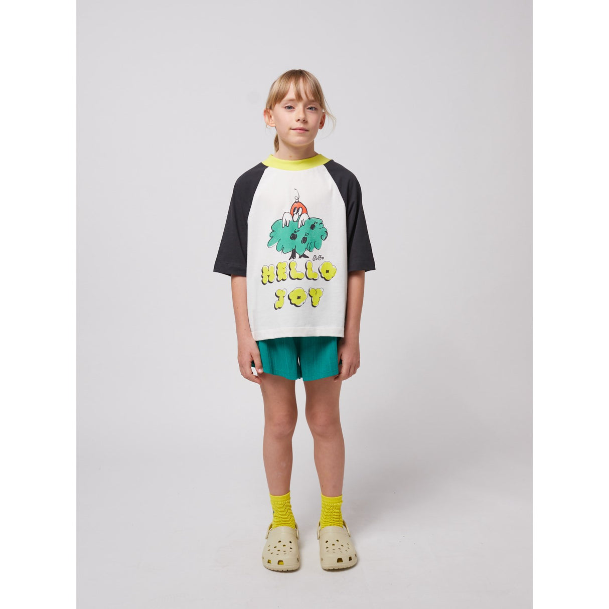 Bobo Choses Offwhite Hello Joy Ranglan Ärmar T-Shirt