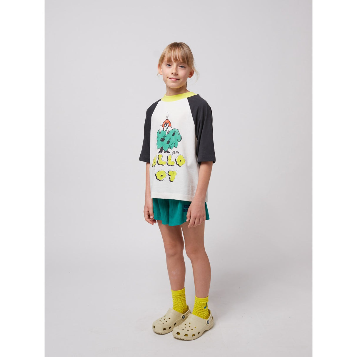 Bobo Choses Offwhite Hello Joy Ranglan Ärmar T-Shirt