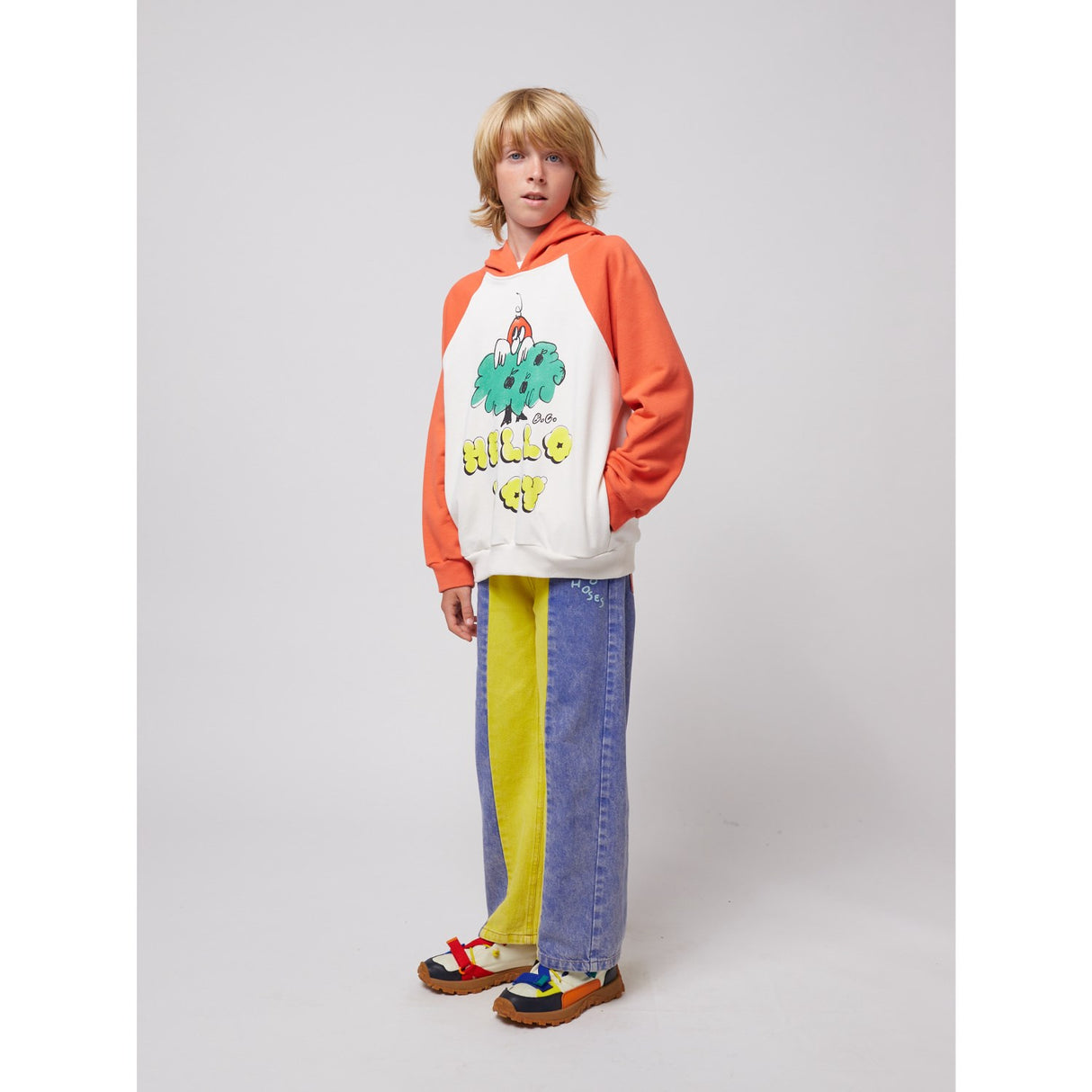 Bobo Choses Multicolor Hello Joy Ranglan Ärmar Hoodies