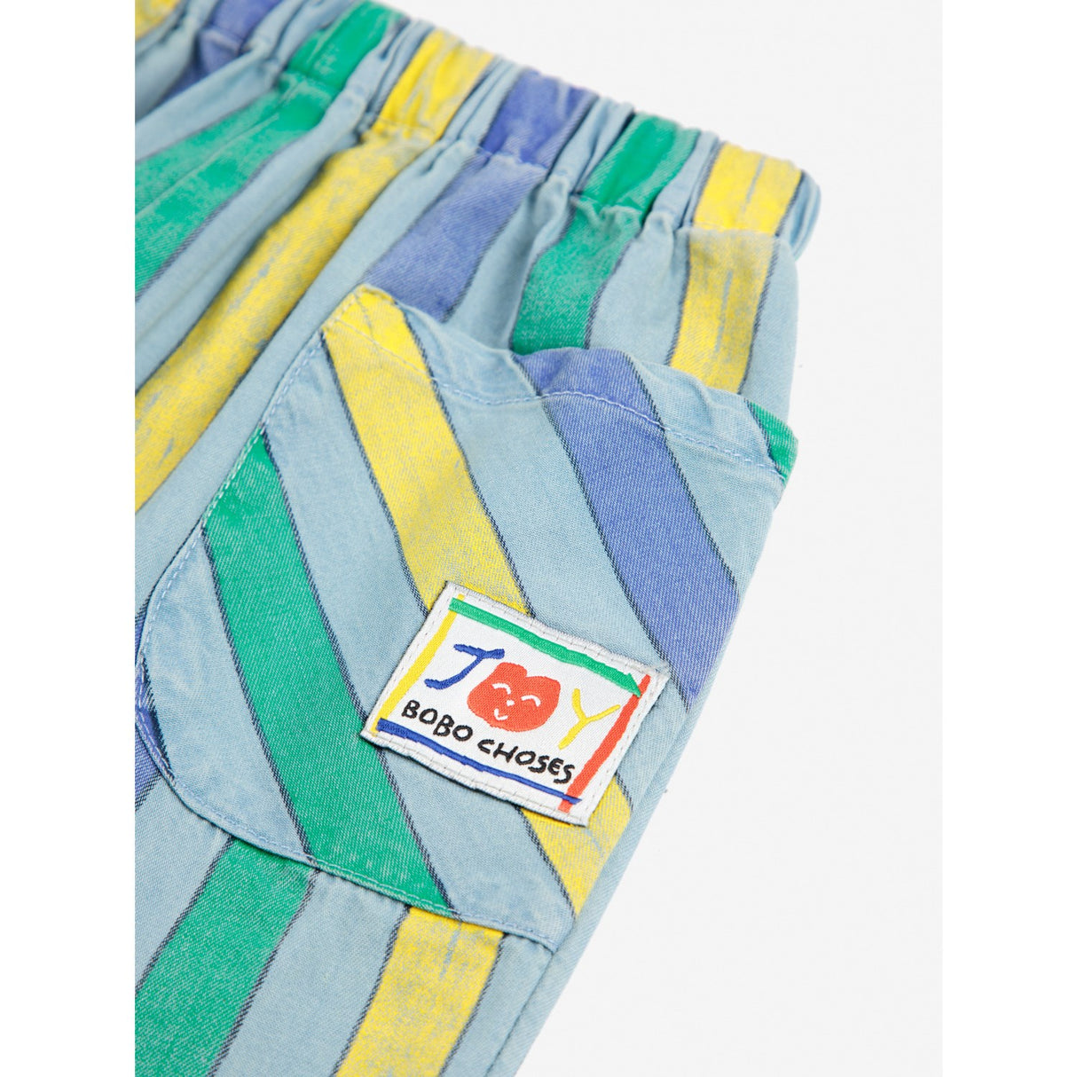 Bobo Choses Ljus Blue Multicolor Stripes Denim Byxor