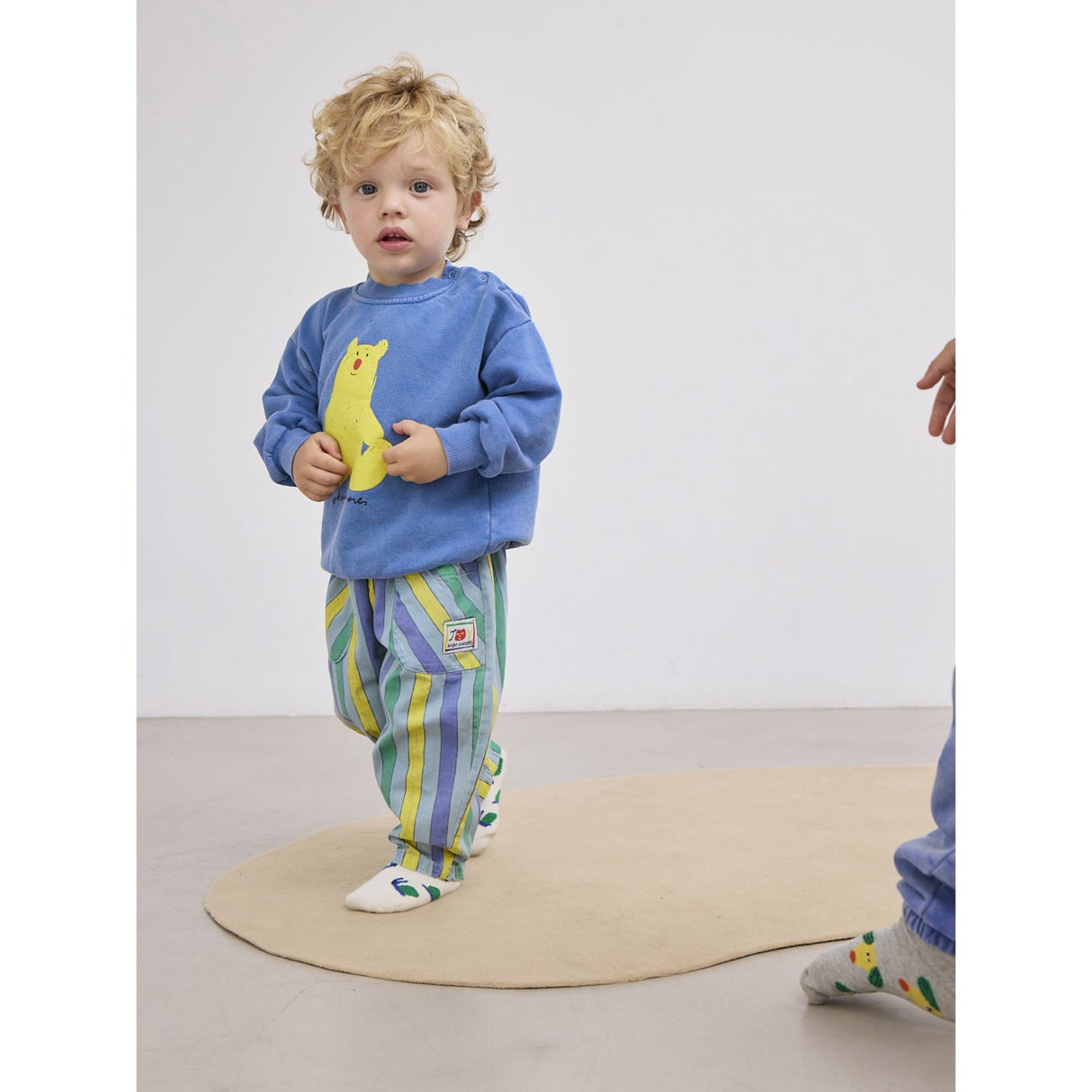 Bobo Choses Ljus Blue Multicolor Stripes Denim Byxor