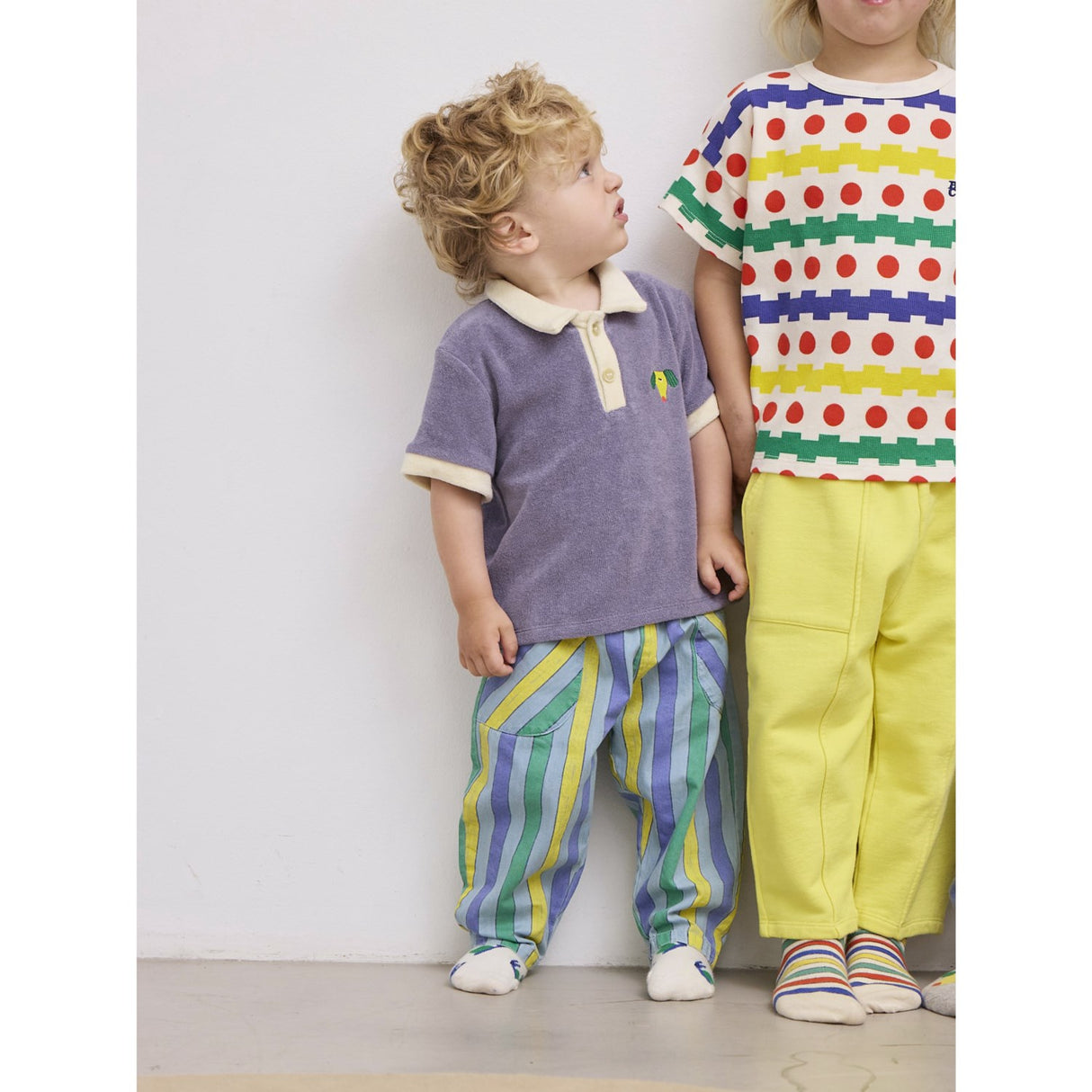 Bobo Choses Ljus Blue Multicolor Stripes Denim Byxor