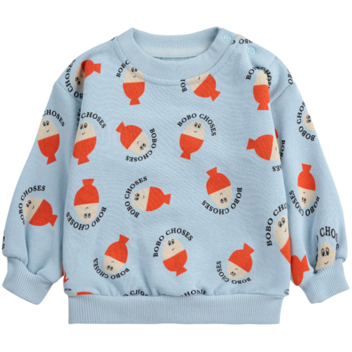 Bobo Choses Ljus Blue Morning Egg All Över Sweatshirt