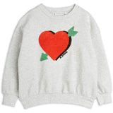 Mini Rodini Grey Melange Arrowed Heart Chenille Sweatshirt