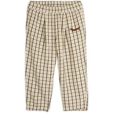 Mini Rodini Beige Gingham Woven Elastic Byxor