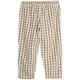 Mini Rodini Beige Gingham Woven Elastic Byxor