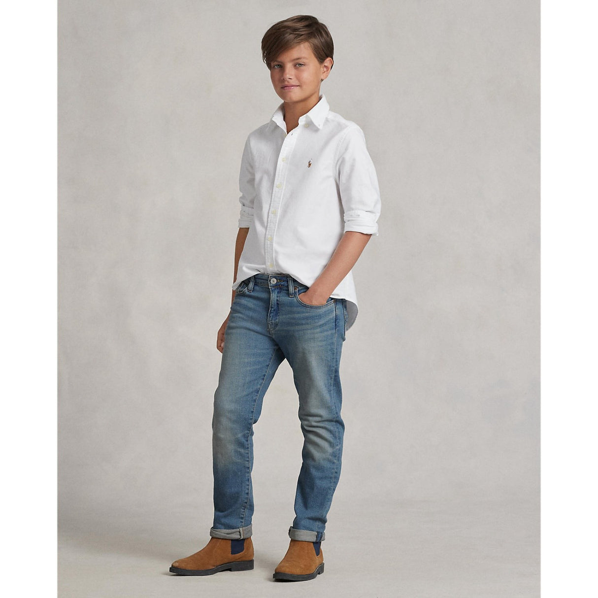 Polo Ralph Lauren White Boy Sport Skjorta