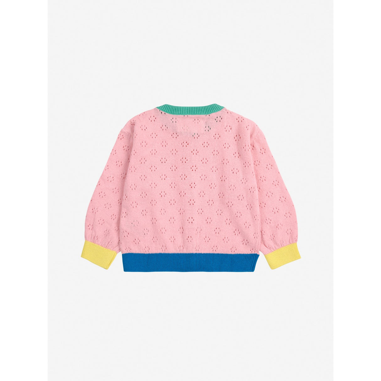 Bobo Choses Ljus Pink Färg Block Open Work Cardigan