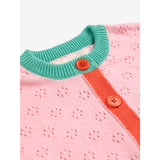 Bobo Choses Ljus Pink Färg Block Open Work Cardigan