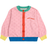 Bobo Choses Ljus Pink Färg Block Open Work Cardigan