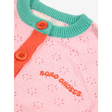 Bobo Choses Ljus Pink Färg Block Open Work Cardigan