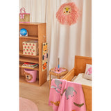 Rice Stickad Baby Filt I Pink Med Animals Och 3D Details - Pink