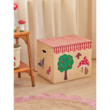 Rice Raffia Förvaring Box Med Happy Forest Theme - Extra Large - Foldable