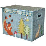 Rice Raffia Förvaring Box Med Happy Forest Theme - Large - Foldable