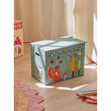 Rice Raffia Förvaring Box Med Happy Forest Theme - Large - Foldable