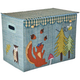 Rice Raffia Förvaring Box Med Happy Forest Theme - Large - Foldable