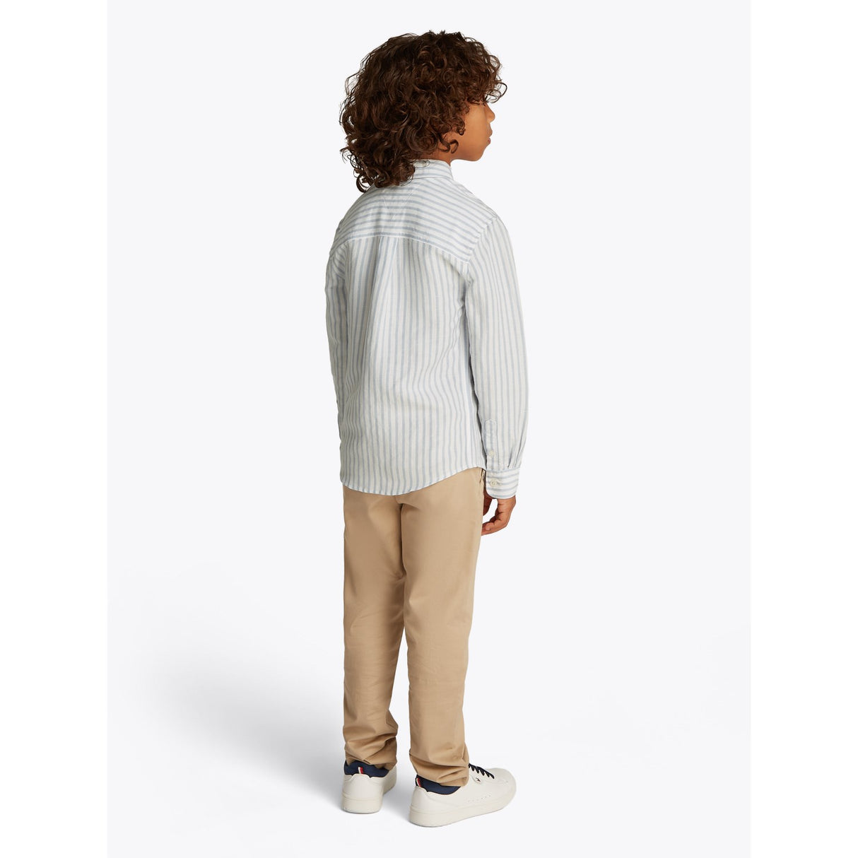 Tommy Hilfiger Breezy Blue Stripe Linne Blend Striped Skjorta LS