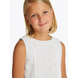 Tommy Hilfiger White Embroidered Bomull Klänning