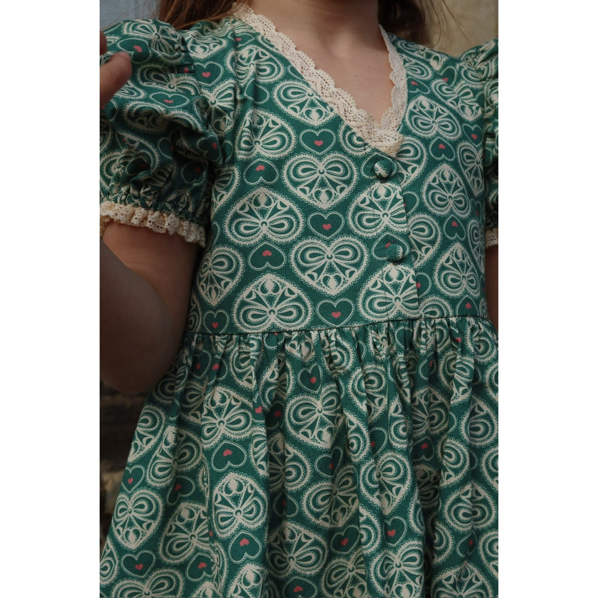 Konges Sløjd Lacy Green Coeur Lace Klänning Gots