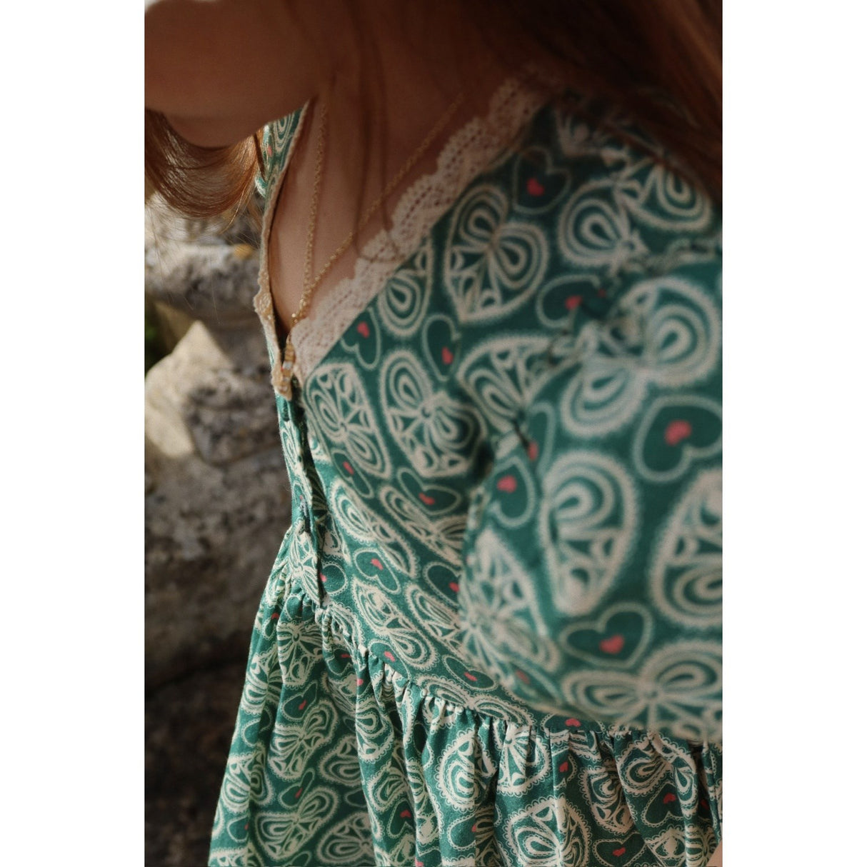 Konges Sløjd Lacy Green Coeur Lace Klänning Gots