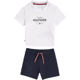 Tommy Hilfiger Dark Night Navy Monotype Tee Och Kort Set