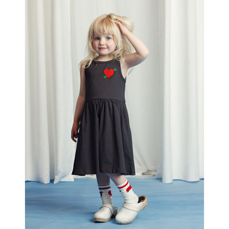 Mini Rodini Black Arrowed Heart Embroidery Tank Klänning