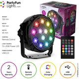 Party Funlight Strålkastare Disco Lampa med fjärrkontroll Ø: 12.6cm