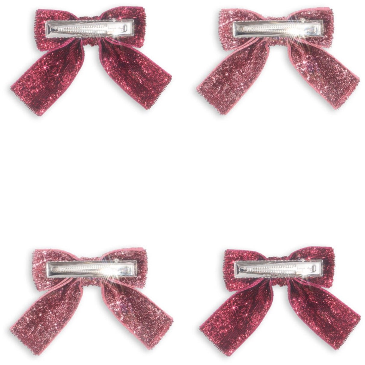 Konges Sløjd Pink Mix 4 Pack Glitter Rosett Hårklämmor