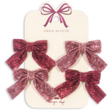 Konges Sløjd Pink Mix 4 Pack Glitter Rosett Hårklämmor