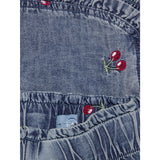Kids ONLY MINI Medium Blue Denim Cherry Embroidery Dandy Cherry Frill Denim Shorts