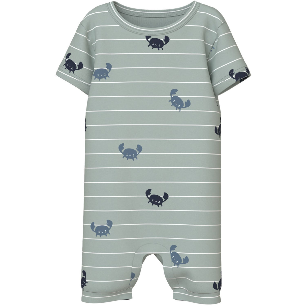 Name It Aqua Gray Crabs Vroels Sunsuit