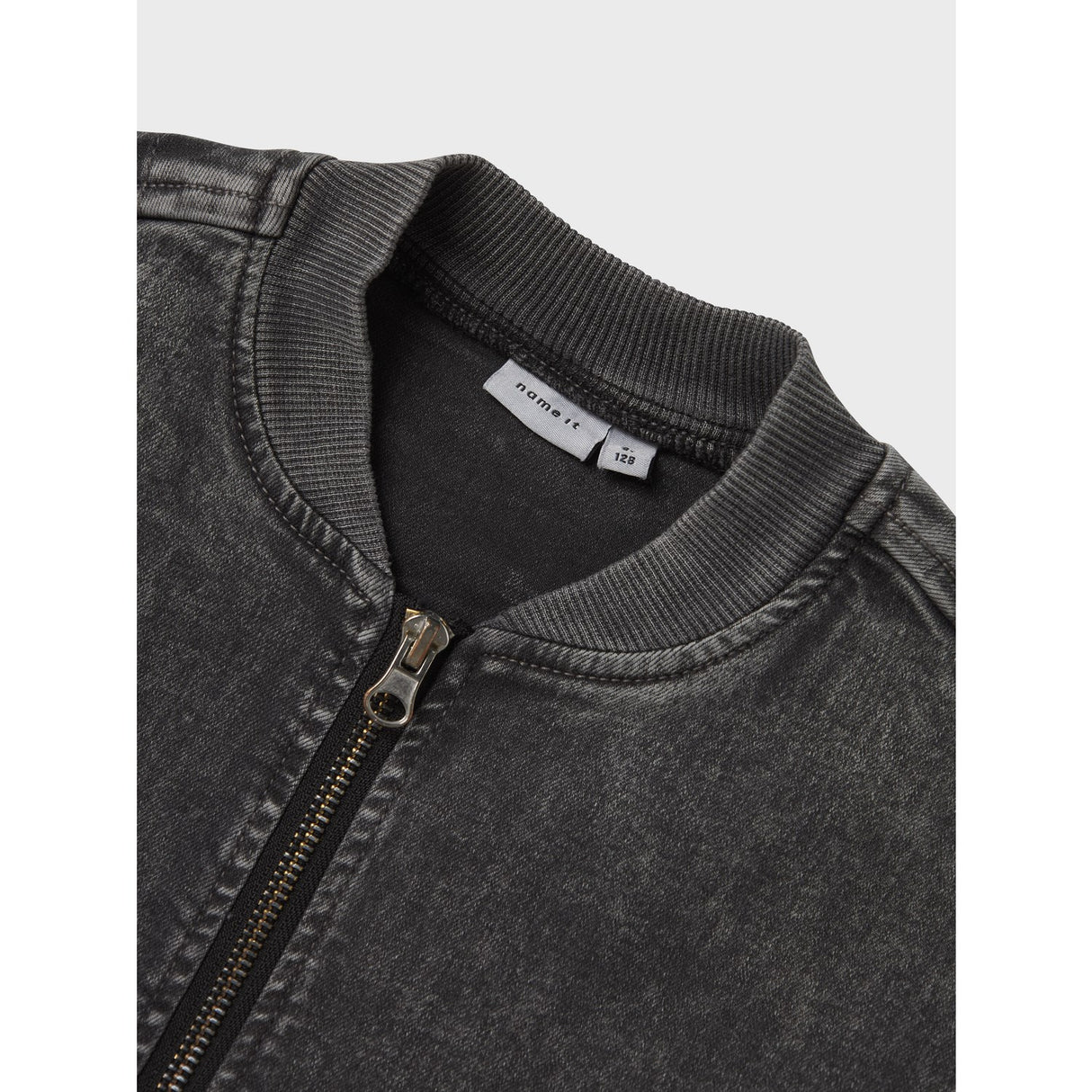 Name It Dark Grey Denim Luna Denim Bomber Jacka