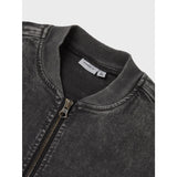 Name It Dark Grey Denim Luna Denim Bomber Jacka