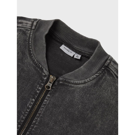 Name It Dark Grey Denim Luna Denim Bomber Jacka