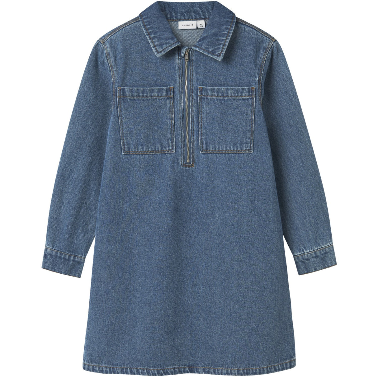 Name It Medium Blue Denim Astrid Zip Denim Klänning