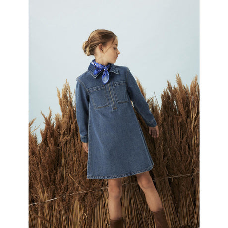 Name It Medium Blue Denim Astrid Zip Denim Klänning