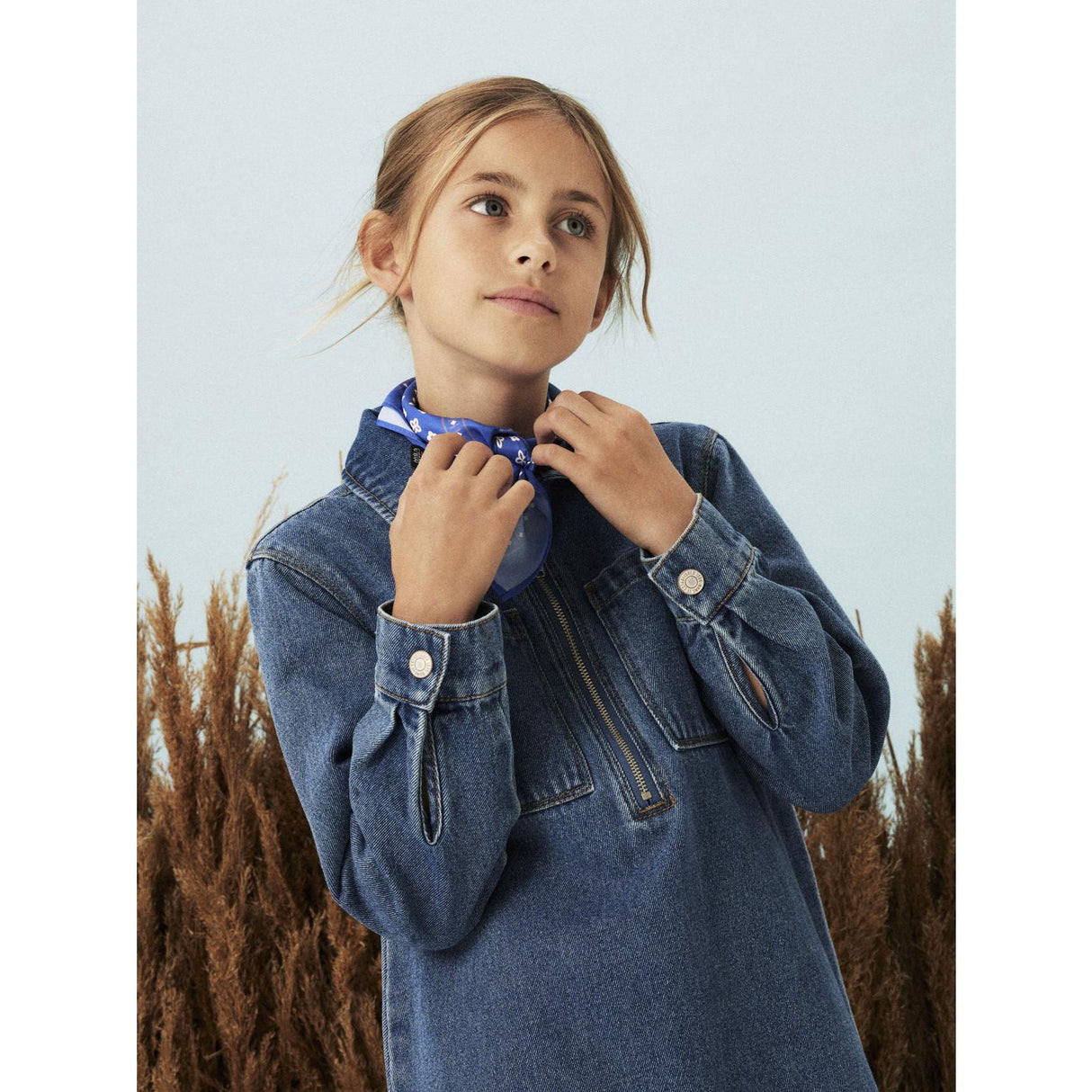 Name It Medium Blue Denim Astrid Zip Denim Klänning