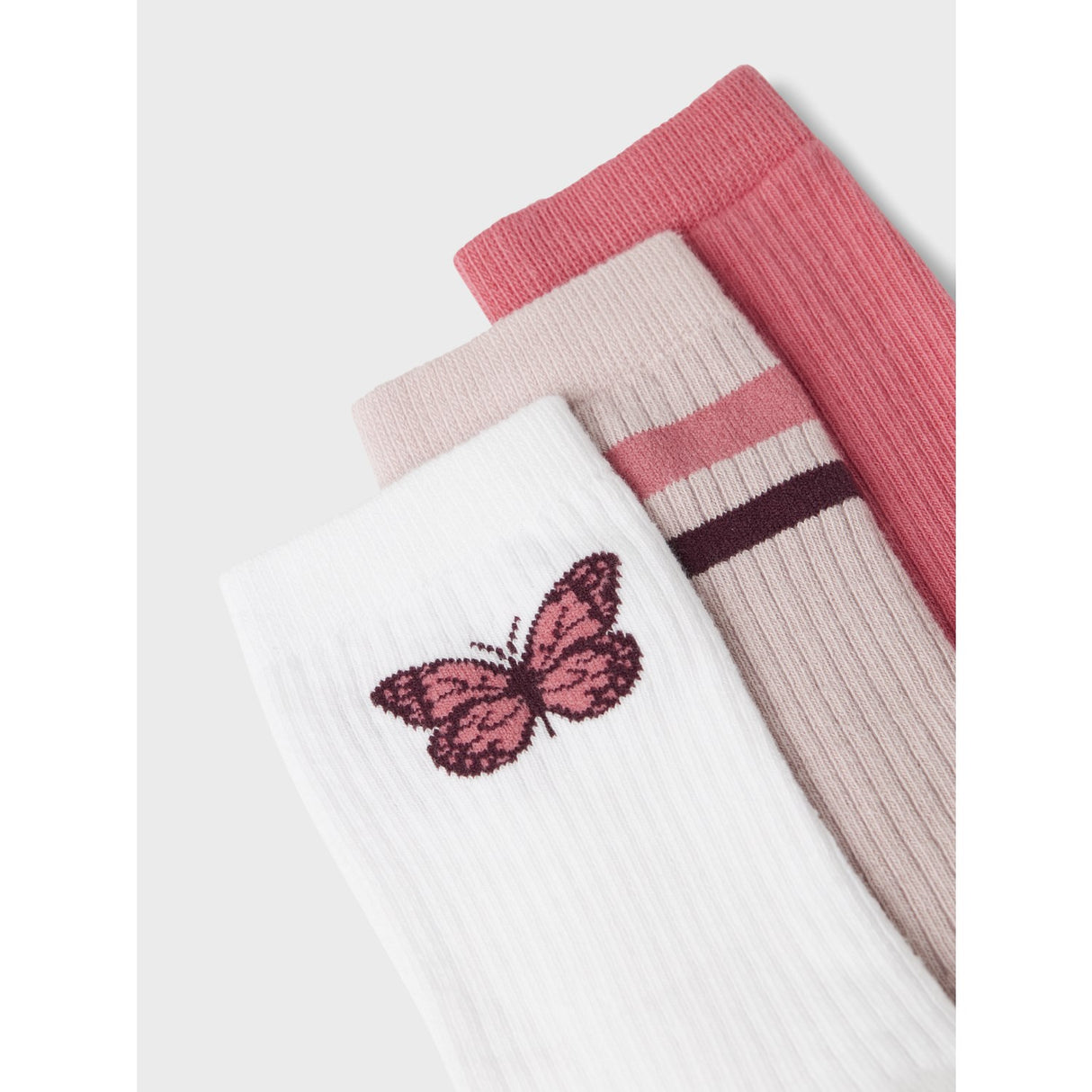 Name It Bright White Luna 3-Pack Strumpor