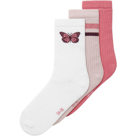 Name It Bright White Luna 3-Pack Strumpor