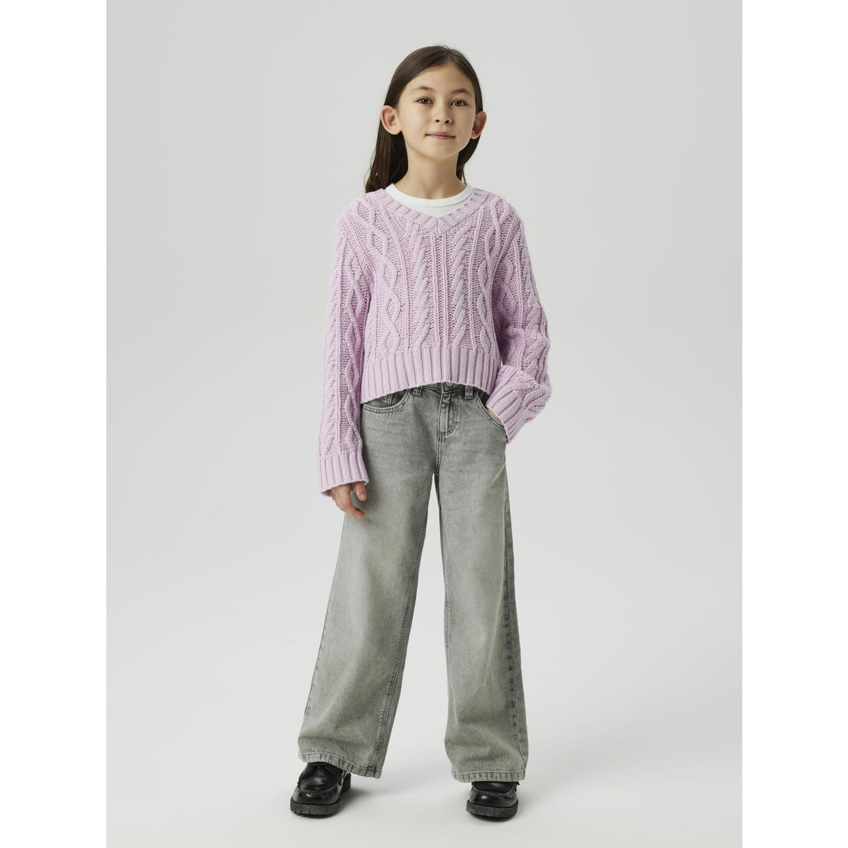 Name It Winsome Orchid Tanna Kort Loose Stickad