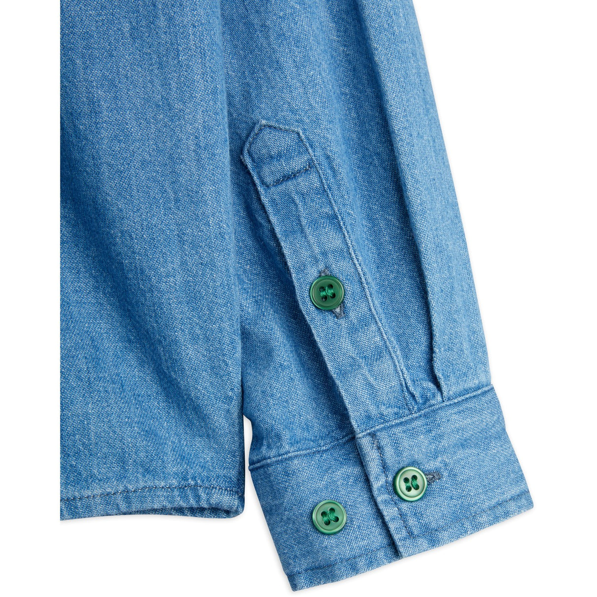 Mini Rodini Blue Note Embroidery Lightweight Denim Skjorta