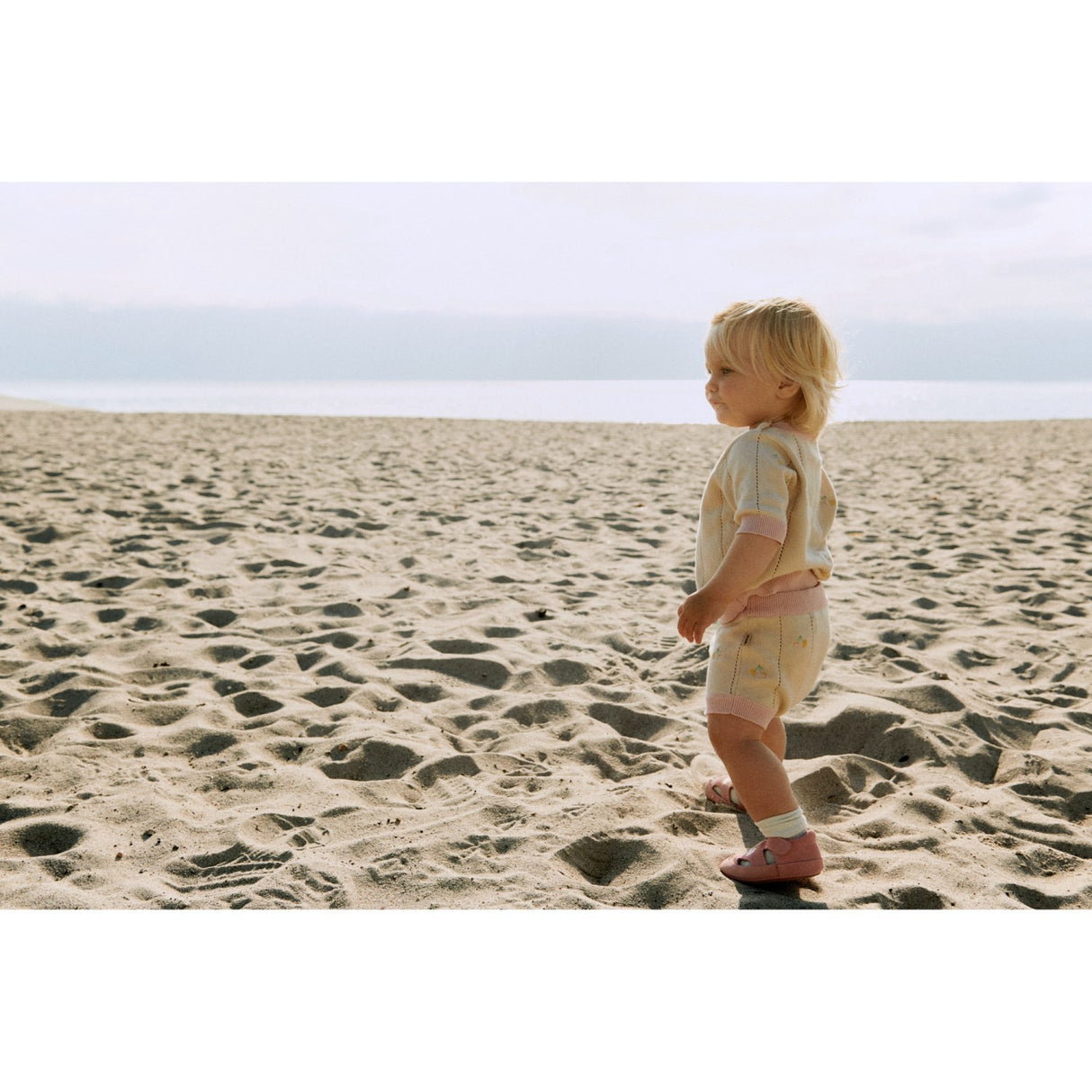 Wheat Sandshell Stickad Topp S/S Malvina