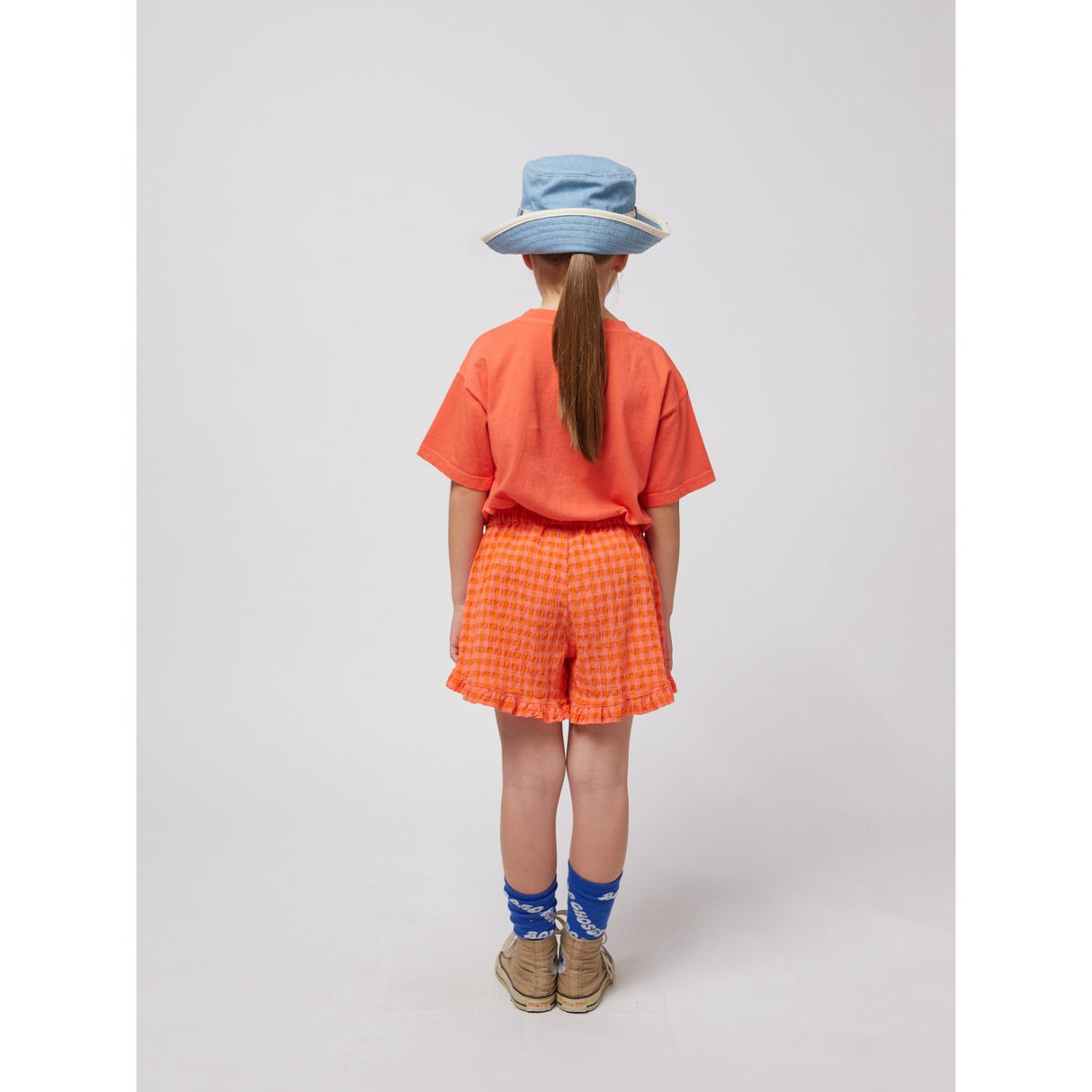 Bobo Choses Fuchsia Vichy Ruffle Woven Shorts
