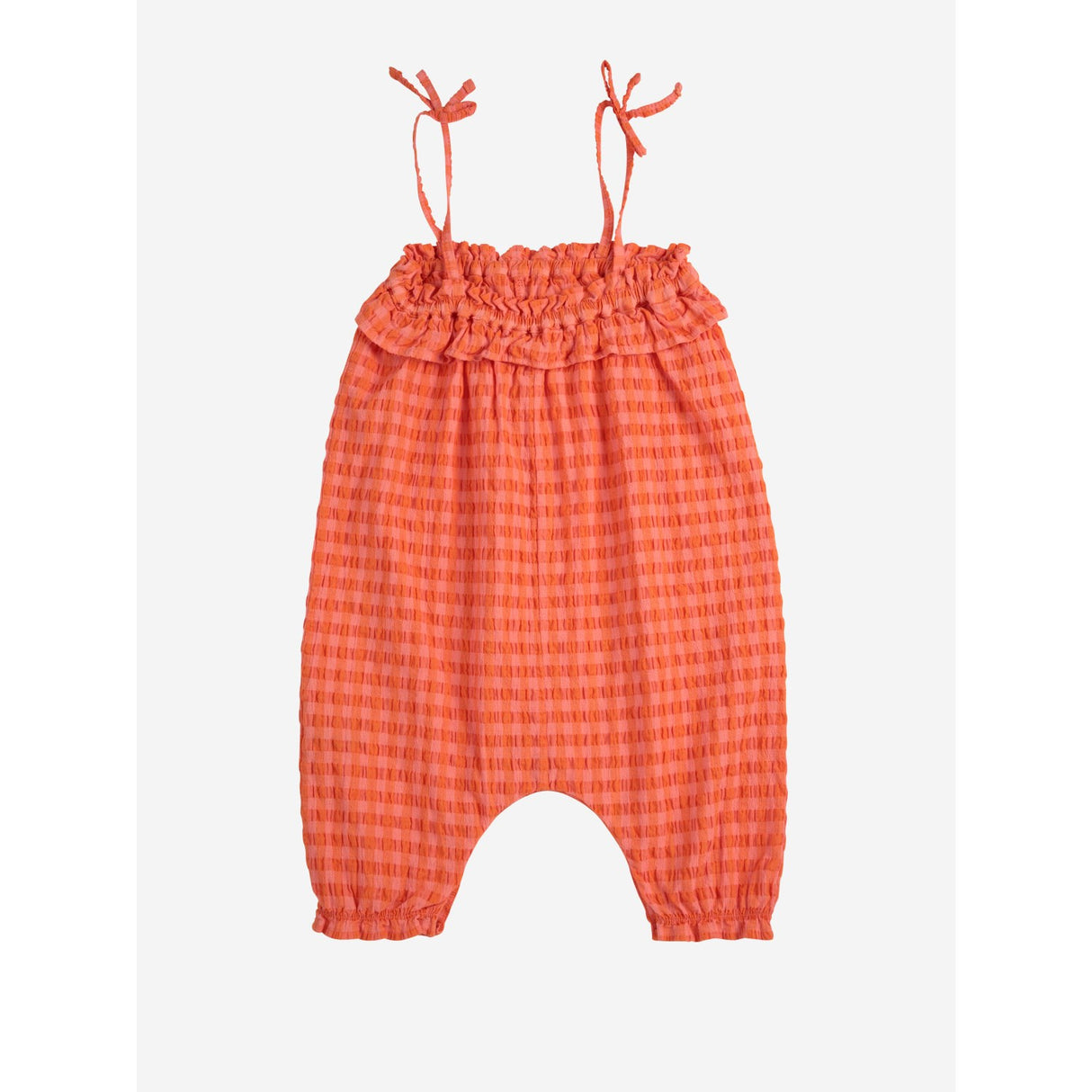 Bobo Choses Coral Pink Vichy Woven Overall