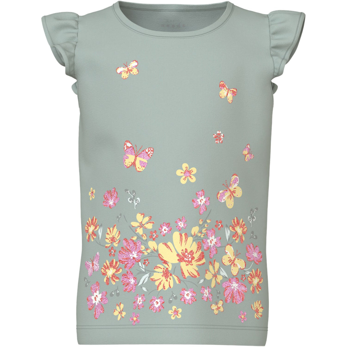 Name It Aqua Gray Yellow Flower Vayana Capsl Topp