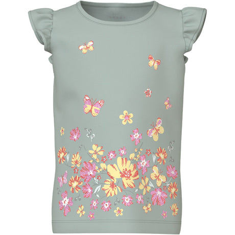 Name It Aqua Gray Yellow Flower Vayana Capsl Topp