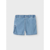 Name It Light Blue Denim Stripes Ryan Jogger Denim Shorts
