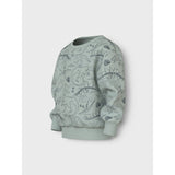 Name It Aqua Gray Tone Dino Vermo AOP Regular Sweatshirt